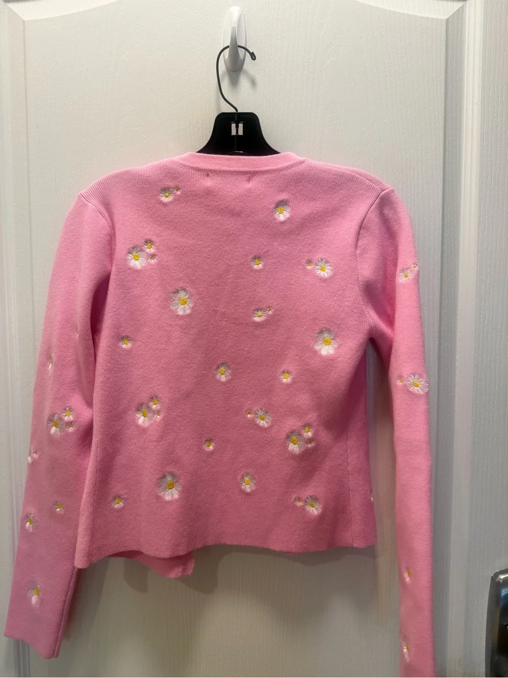 Jacquie the label Women’s Pink Daisy Knit Cardigan Sweater size S NWT - Picture 5 of 5